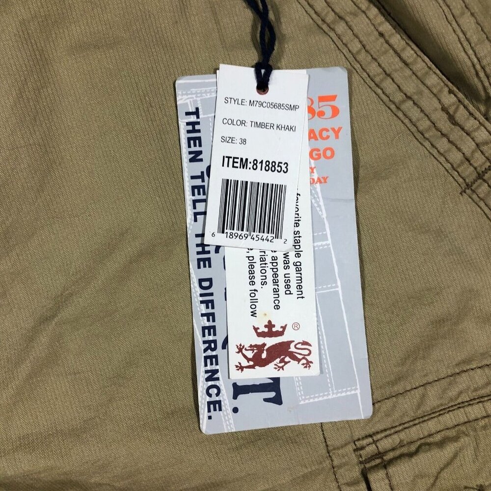 Wear First Shorts Mens 38 Legacy Belted Cargo Shorts Khaki 818853 NEW - Picture 9 of 12